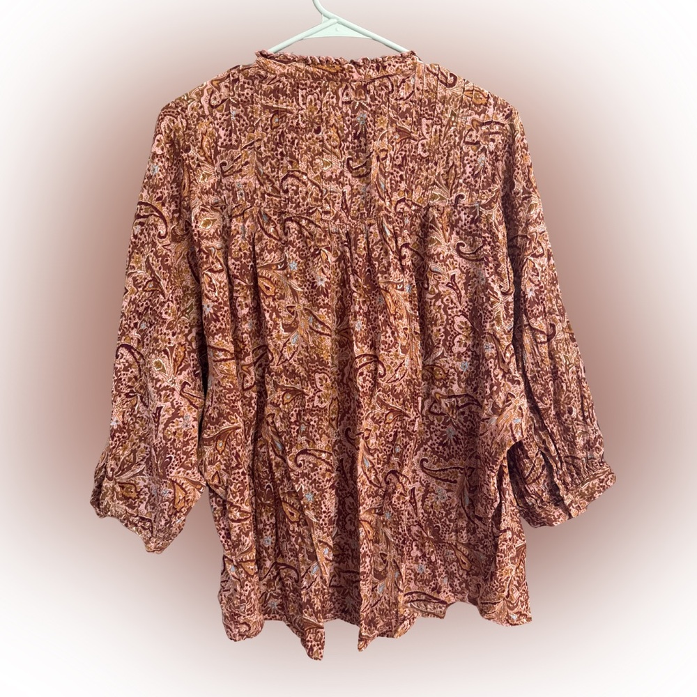 Fat Face Evelyn Wild Paisley Blouse Pink XL - Picture 4 of 8
